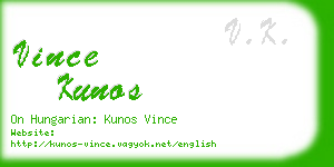 vince kunos business card